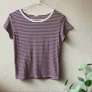Brandy Melville Red White & Blue Striped T Shirt